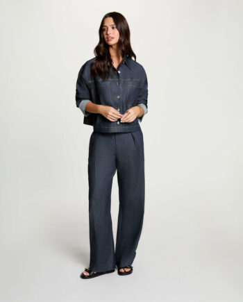 Mujer con Pantalón vaquero Morgan Flojo James ancho azul oscuro para mujer