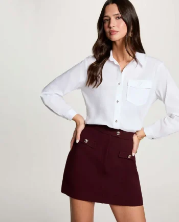 Mujer con Falda Morgan Talun corta granate para mujer