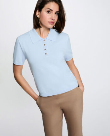 Mujer con Jersey polo Morgan Bac azul cielo para mujer