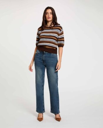 Mujer con Jersey Morgan Fifi de rayas marrón para mujer