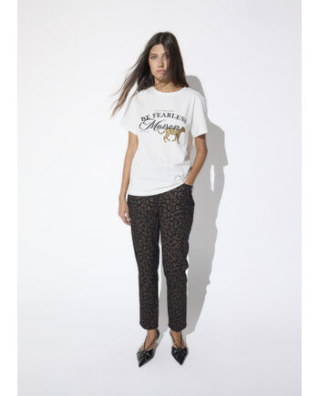 Camiseta Lola Casademunt gráfico frontal blanca para mujer