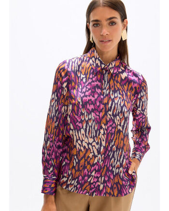 Camisa Lola Casademunt mancha animal multicolor para mujer, vista frontal