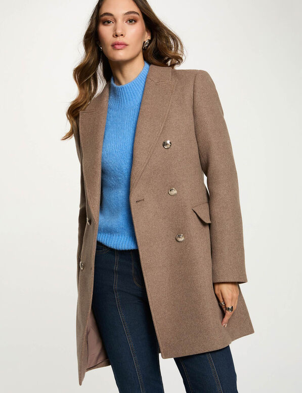 Chaqueta Morgan Fonce marrón cruzada para mujer Chaqueta Morgan Fonce marrón cruzada con botones para mujer