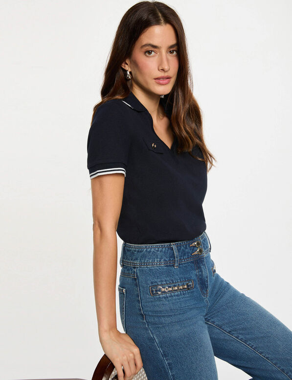 Camiseta Morgan Dora azul marino mujer Camiseta Morgan Dora azul marino con cuello polo para mujer