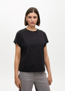 Camiseta detalle pedreria negro