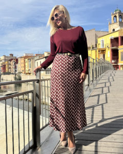 Falda pac-man granate