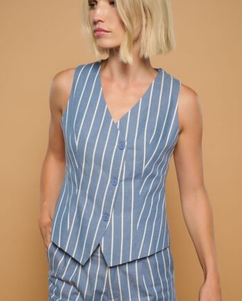 Chaleco azul de rayas Balear para mujer