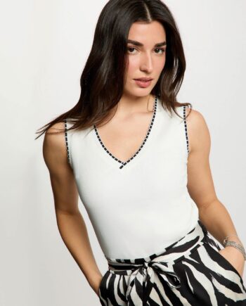 Top punto blanco Dalba para mujer