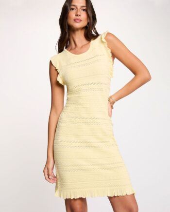 Vestido de punto amarillo para mujer