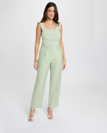 Pantalón de vestir verde manzana para mujer