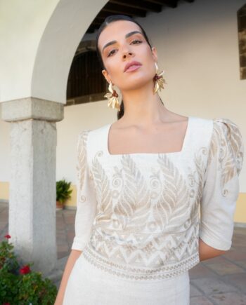 Top beige Tarantela Kahyra para mujer
