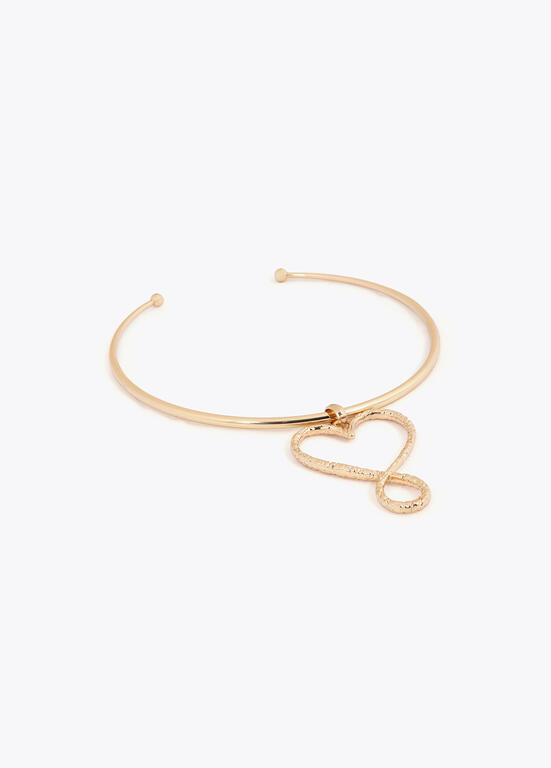 Choker corazon infinito textura martillado dorado