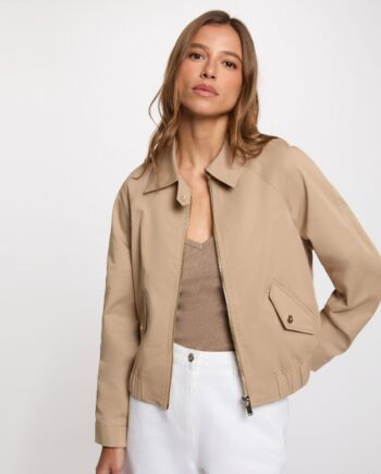 Chaqueta bomber Morgan Gaby beige para mujer