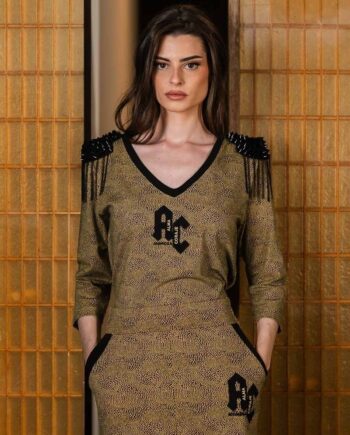 Camiseta hombreras serpiente Animosa para mujer