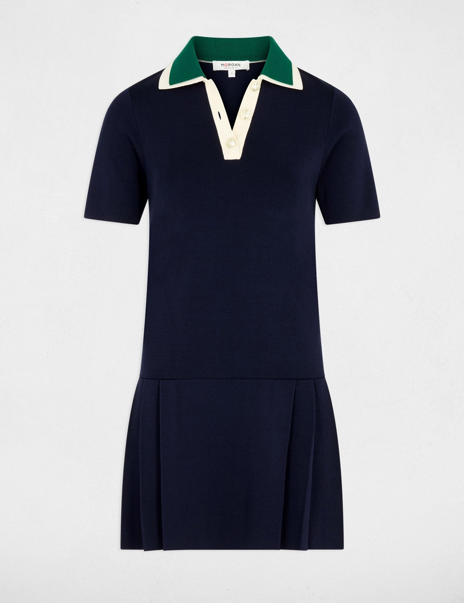 Vestido punto azul marino Cop-Morgan