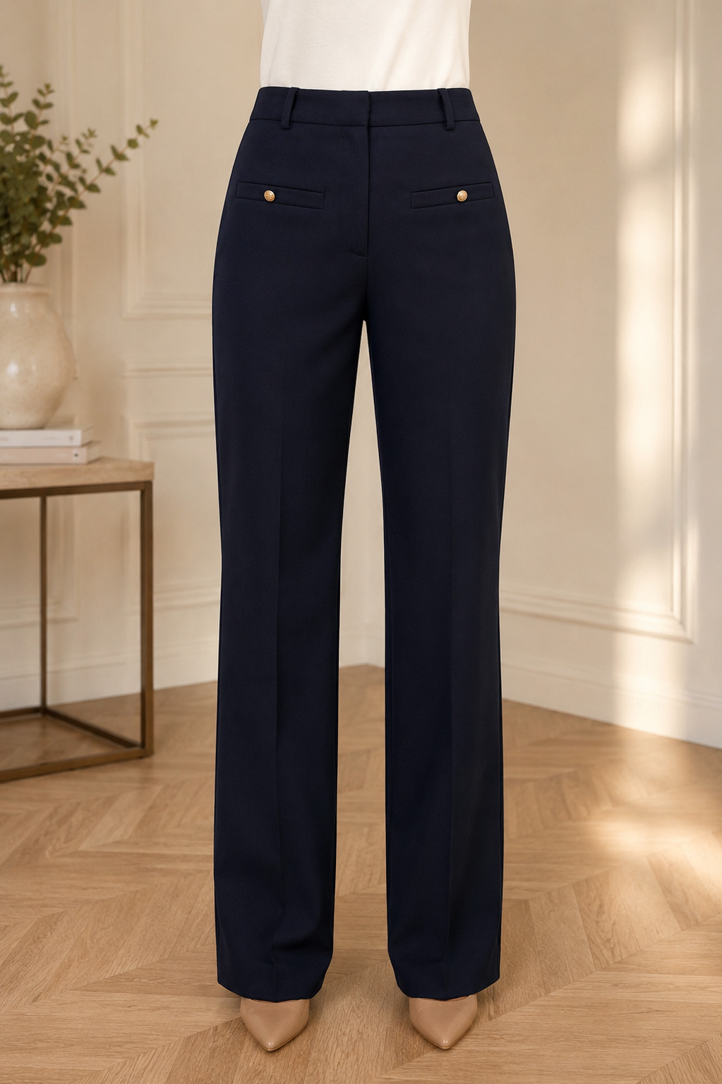 Pantalon azul marino botones Pacti